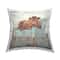 Stupell Industries Brown Cattle on a Blue Chair Funny Chic Farmhouse Throw Pillow 18" x 18"